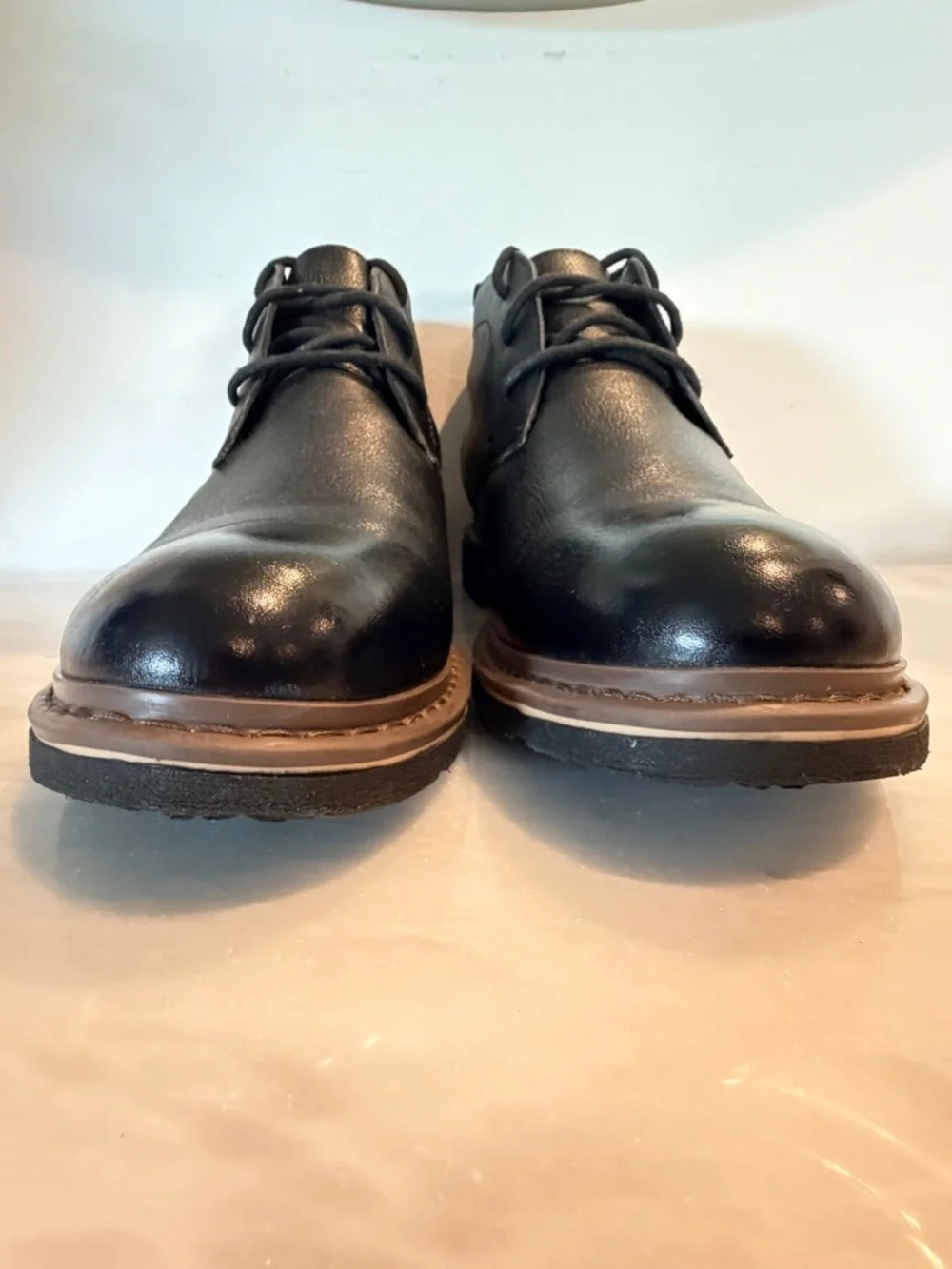 Blondo Waterproof Chukka Boots Men 9.5 Black Leather Lace Up Casual Dress
